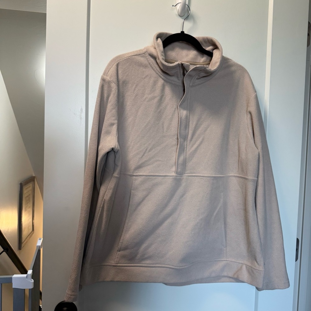 Avalanche Women's Half Zip Tan Neutral Textured Fleece Pullover Sweatshirt XL
